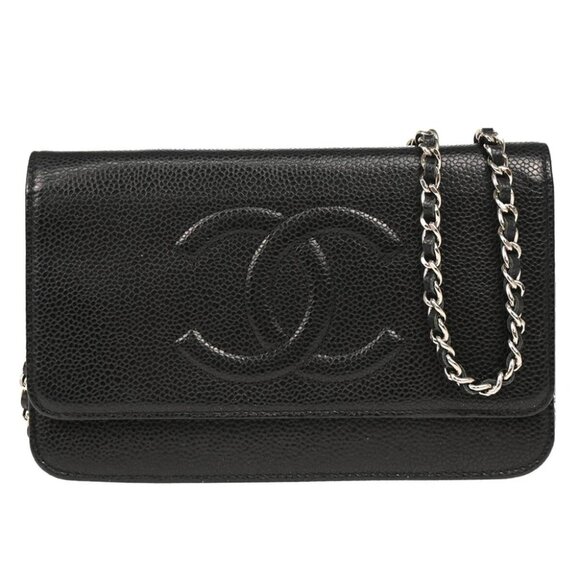 Chanel Black Calfskin Timeless WOC Shoulder Wallet Bag 194369 - Picture 1 of 11